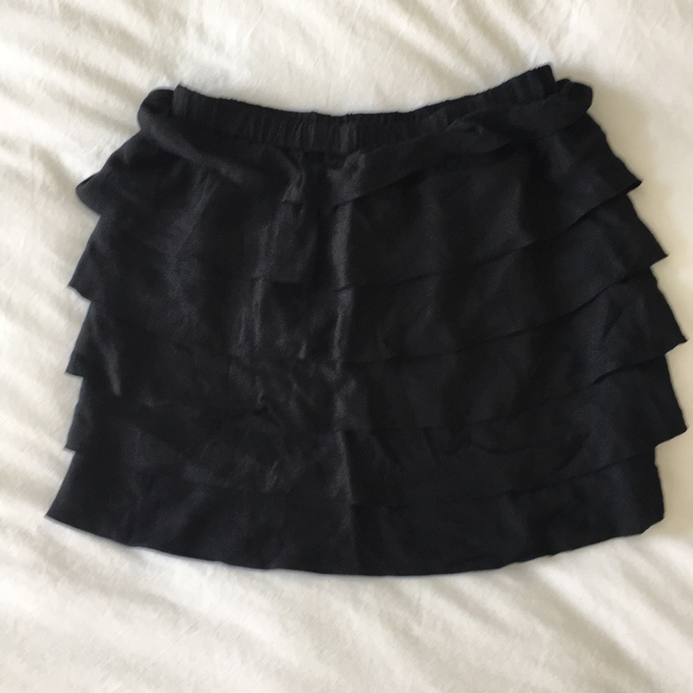 MICHAEL Michael Kors Black Ruffle Mini-Skirt